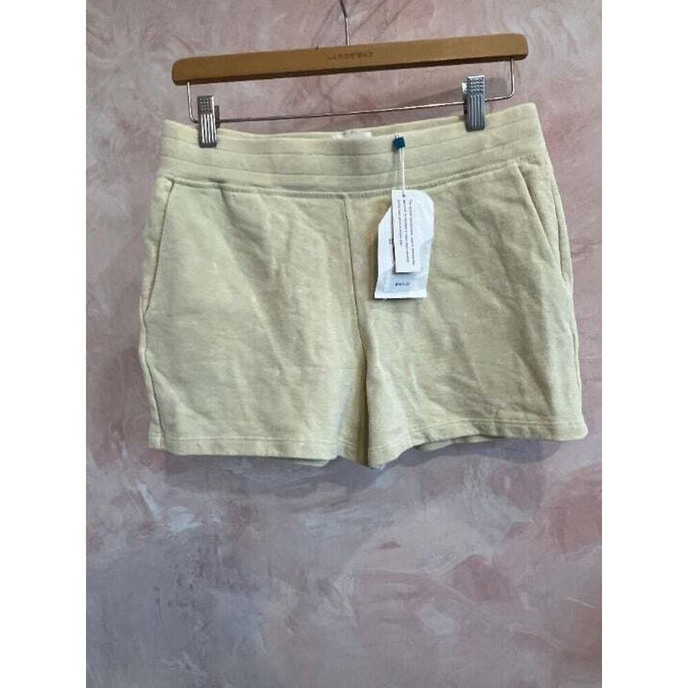 Jason Scott Washed Citron Multi Pima Cotton Ally Shorts Women Size L -New !